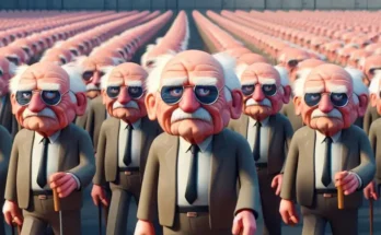 un groupe de seniors identiques